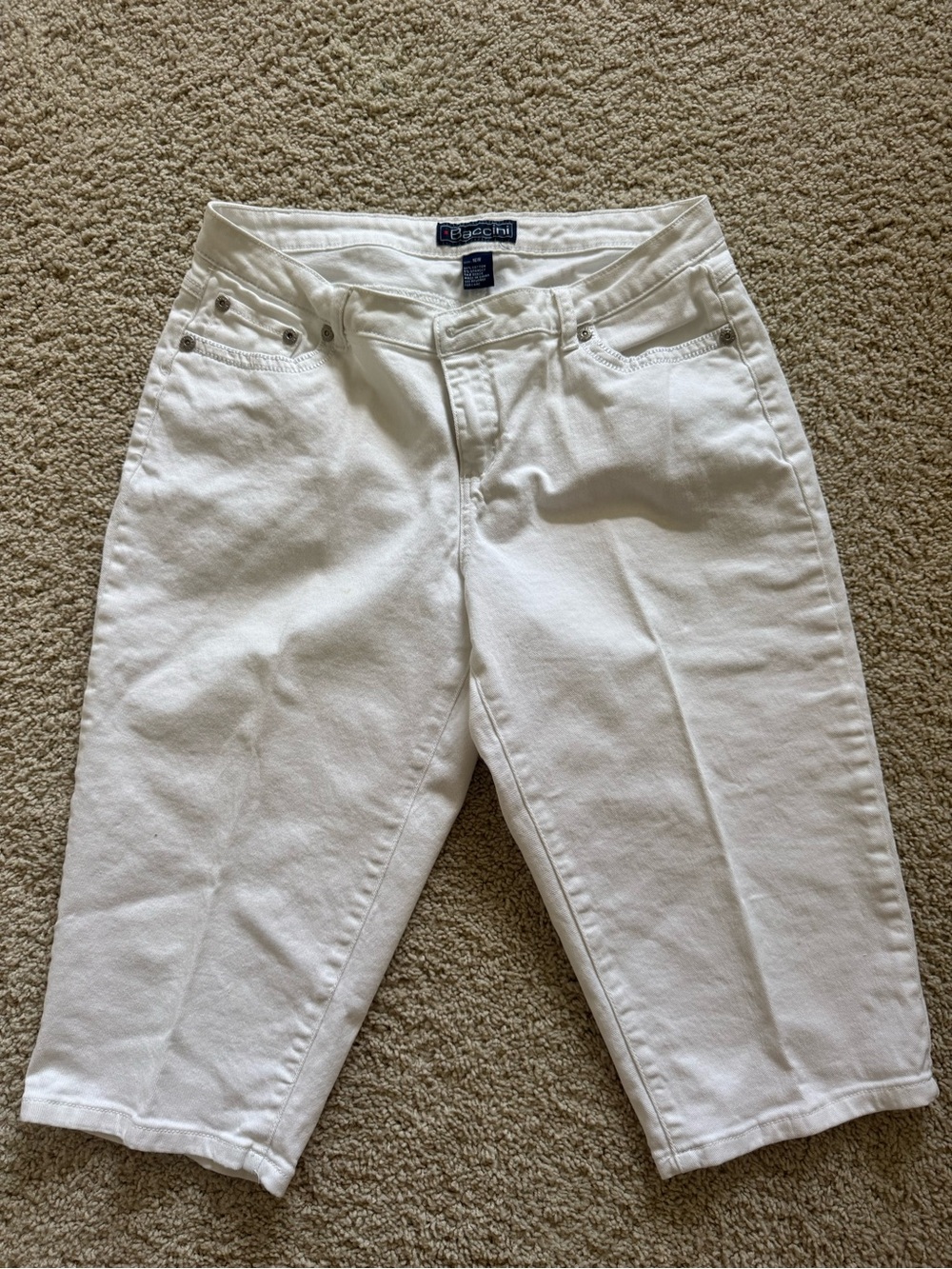 Baccini White Cropped Ankle Jeans